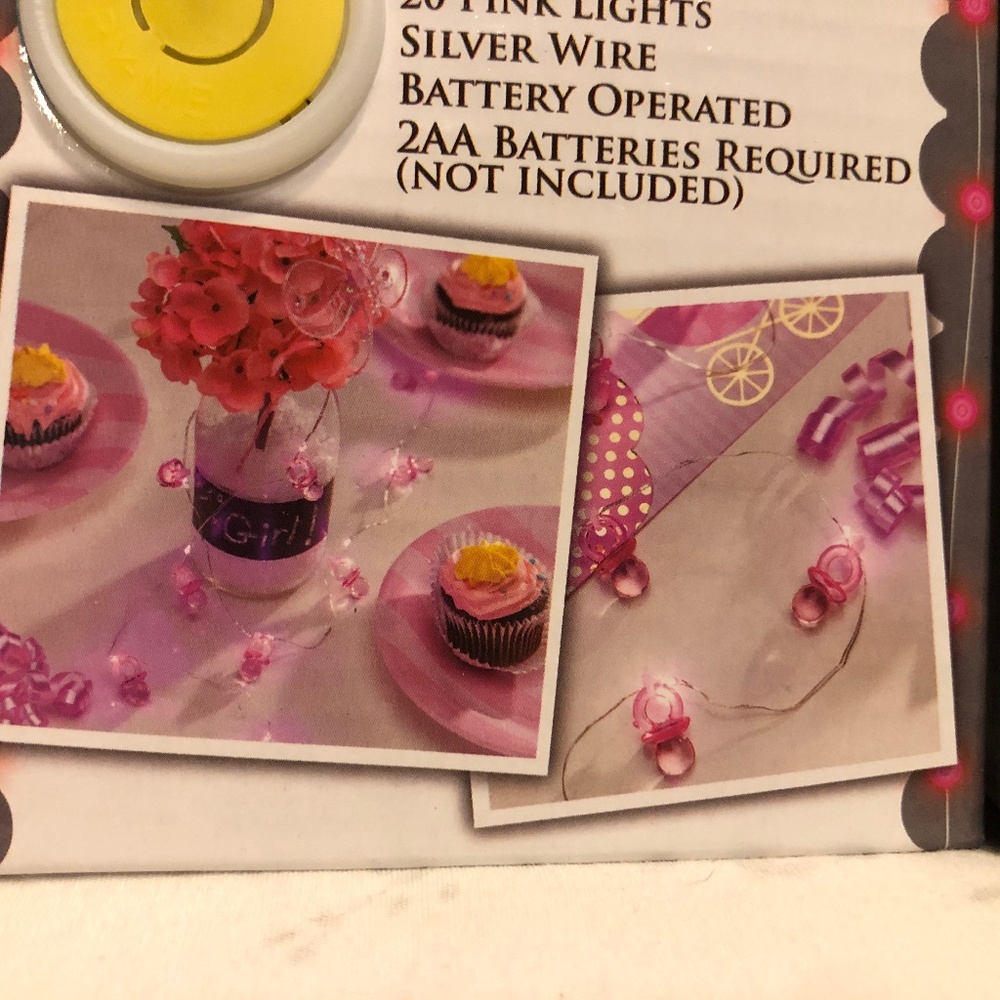 2 Sets-Pink Baby  LED “Pacifier” string lights - Picture 4 of 5